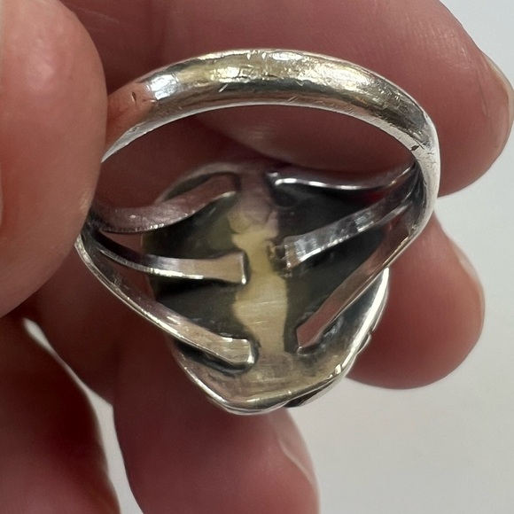 Native American Vintage Sterling Silver Turquoise Ring - Picture 14 of 16